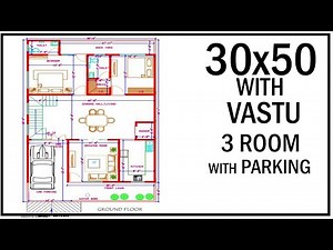 30'-0"x50'-0" House Map | South Facing House plan With Vastu | Gopal Architecture