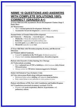 NBME 10 QUESTIONS AND ANSWERS WITH COMPLETE SOLUTIONS 100 CORRECT GRADED A 636x882
