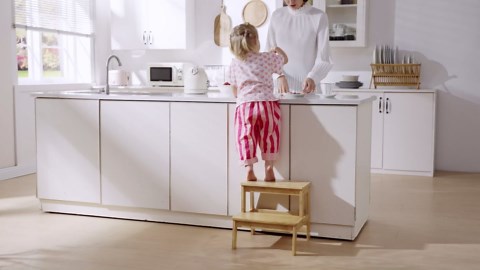 Bamboo Step Stools for Kids, Wooden Stepping Stool for Kitchen/Bathroom/Bedside, Double Step Stool - Holds up to 350Lb (Natural Wood)