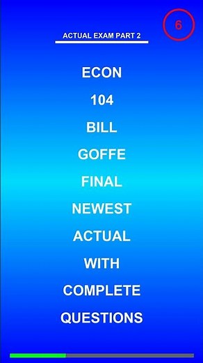 Econ 104 Bill Goffe Final Newest Actual With Complete Questions