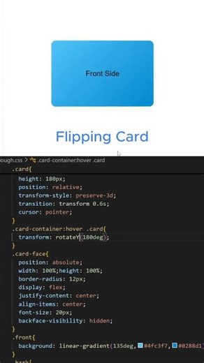 Flipping a Card using html and css #shorts #viral #coding #programming
