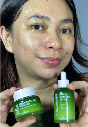 NEW LAUNCH: The SkinHouse EXO PDRN Repair Boosting Line 💧 EXO PDRN Repair Boosting Ampoule Exosome Technology PDRN TXA (Tranexamic Acid) Helps support skin renewal, improve uneven tone, and strengthen damaged skin barrier. 🌿 EXO PDRN Repair Boosting Moisturizer Phyto PDRN 4% Niacinamide 5 Peptide Matrix Locks in hydration while helping brighten, firm, and repair skin from within. Calm skin. Strong barrier. Healthy glow restored. 💙 This is next-level skin recovery care. @the SKIN HOUSE #KHypeC
