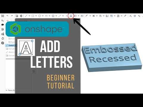 Recess and Emboss Beginner Tutorial Onshape 3D CAD