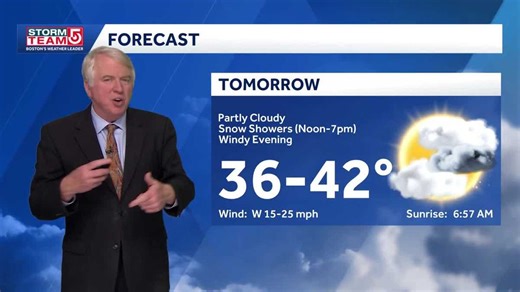 Video: Partly cloudy, chance of snow showers Thursday