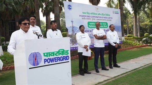 During Vigilance Awareness Week 2023, Power Grid Corporation of India Limited employees took to the streets to champion integrity. CMD, Directors and CVO led a walkathon, inspiring their Gurugram workforce. K. Sreekant, CMD, administered an integrity pledge. | DD India | Facebook