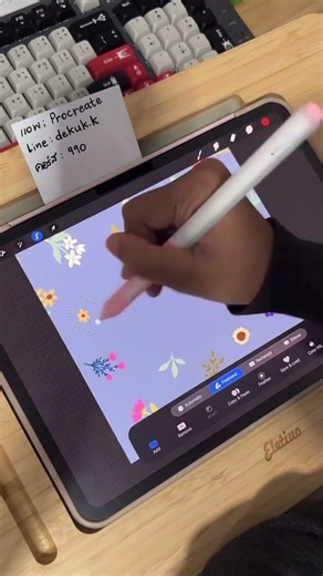 How to make seamless pattern in Procreate #drawing #procreate #art #seamlesspattern #การออกแบบลายผ้า