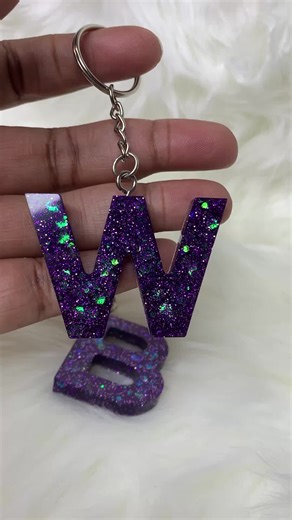 Initial Keychains are EVERYTHING! * #createsomethingcrazy #pursecharm #purseaddon #purplekeychain #yellowkeychain
