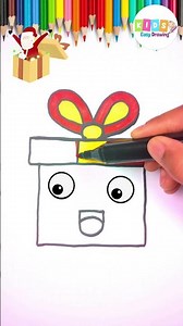 How to draw a cute present How to draw a gift box 🎁 easy drawing #stepbystep #simple #artforkids
