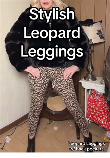 Stylish Leopard Leggings with High Waist and Pockets