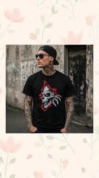 Skull Reaper Graphic T-Shirt Gothic Horror Punk Biker Tattoo Style Tee