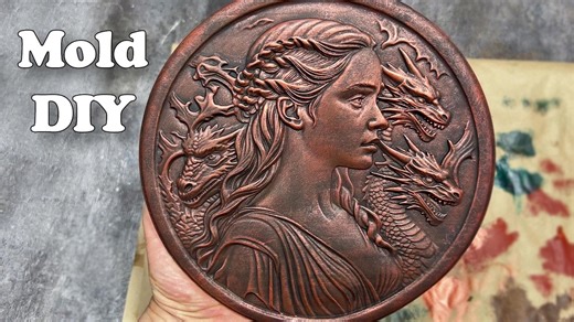 Making a silicone mold of Daenerys' dragons relief