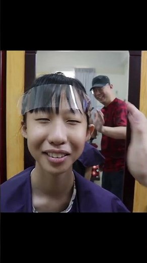 用膠帶來剪瀏海 蕾爸的剪髮妙方 [蕾蕾TV] #funny #haircut #vlog ＃剪髮