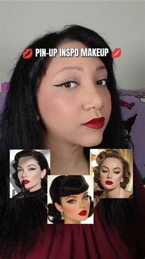 50s pinup makeup tutorial 💄 #vintagemakeup #makeuptutorial #redlipstick #pinupstyle