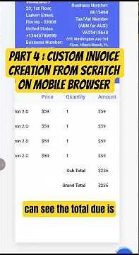 Part 4 : Custom Business Invoice Creation on Mobile Browser #invoicing #smallbusiness #shorts