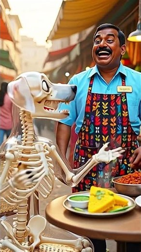 When a Cute Skeleton Dog Gets Hungry.