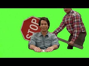 iCarly Gibby Hits Spencer With a Stop Sign Green Screen