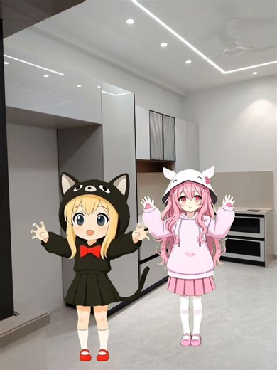 modular kitchen animated girl only kids for