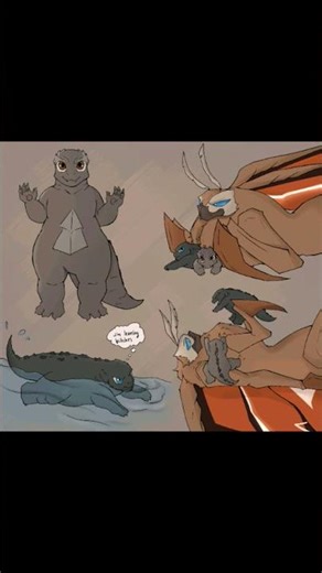 baby godzilla and mommy mothra #mothra #godzilla #🗿