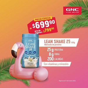 Cumple tus objetivos esta primavera, y si vas a tirar la toalla, ¡que sea en la playa! 🌴 El Lean Shake 25 es un delicioso sustituto alimenticio, balanceado con proteína, fibra, vitaminas y minerales. Disfrútalo antes de tus desayunos o comidas.😉 *Disponible en nuestras tiendas y en www.gnc.com.mx #GNCTotalLean | GNC México