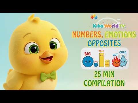 Kika Learns Numbers, Emotions & Opposites | Calm Preschool Compilation for Toddlers