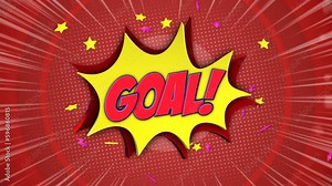 GOAL Comic Text Animation, with Alpha Matte, Loop, 4k