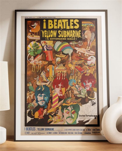 Film Poster for the Beatles' Musical Comedy Yellow Submarine. - Etsy