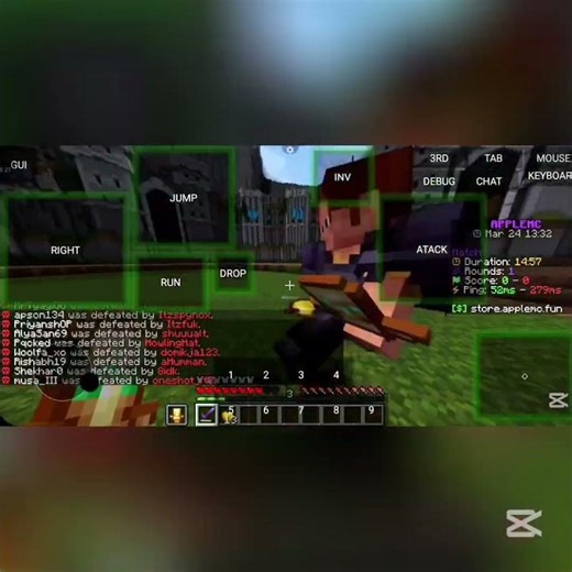 day 4 practicing pvp java mobile phone (pojav launcher) #viral #minecraft