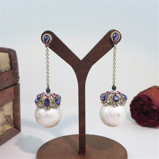 Victorian Pearl Drop Earrings – Long Dangle Statement Jewelry, Nickel Free & Hypoallergenic - Etsy