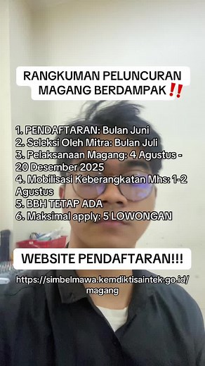 Pendaftaran Magang Berdampak 2025 di Kampus Merdeka