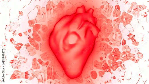 Human heart beat , coronary circulation. Motion. Science and health related 3D animation.