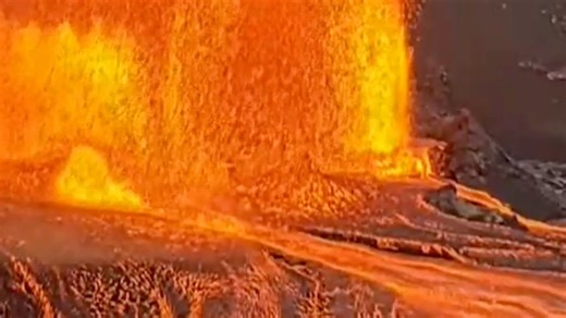 1.7M views · 29K reactions | Hawaii's Kilauea volcano resumed its sporadic eruption on Sunday, shooting lava hundreds of feet into the air and releasing huge plumes of ash and other volcanic material into the skies. Lava flows remained within Kilauea's summit caldera and did not affect any residential areas, the U.S. Geological Survey's Hawaiian Volcano Observatory said. https://cbsn.ws/3SSniZo | CBS Mornings | Facebook