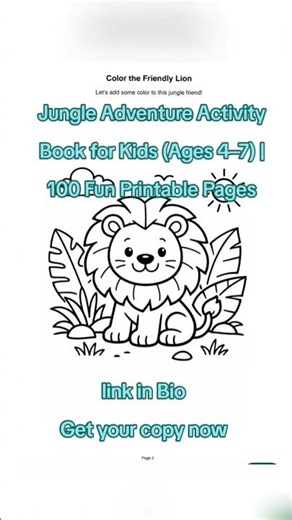 Jungle Adventure Activity Book for Kids (Ages 4–7) | 100 Fun Printable Pages
