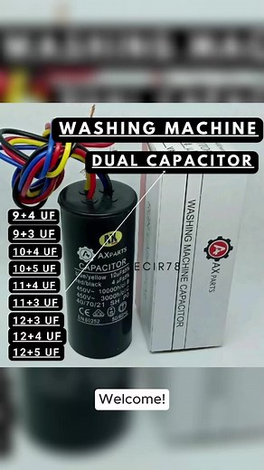 Dual washing machine capacitor