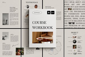 Workbook Template Canva, a Magazine Template by The Dreamer Studio
