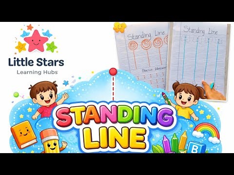 Standing Line for Kids | Easy Writing Practice | Preschool Learning”