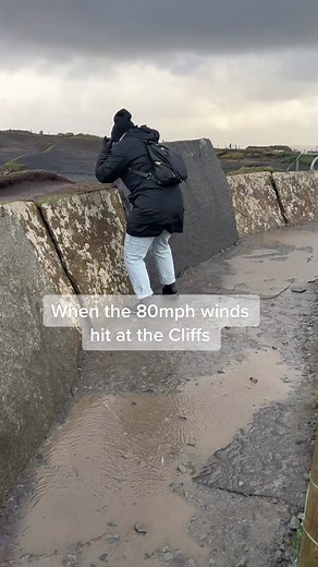80mph Winds Hit Cliffs of Moher in Ireland