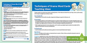 How to Use Drama Techniques Word Cards – Teacher Guidance