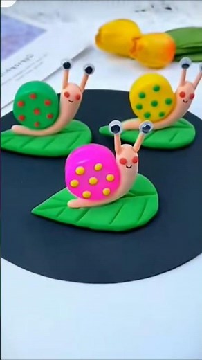 How to Make Adorable Clay Snails 🐌 | DIY Clay Art for Kids #Shorts