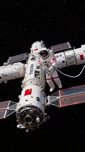 Space Station + Spacewalk! This Scene Turns Sci-Fi Into Reality 🚀✨