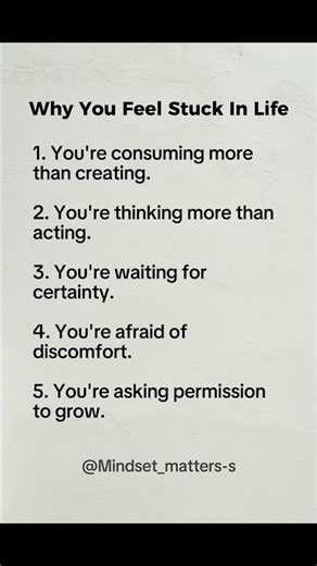 Why you feel stuck in life #habitsthatchangeyourlife #mindset #psychologyfacts