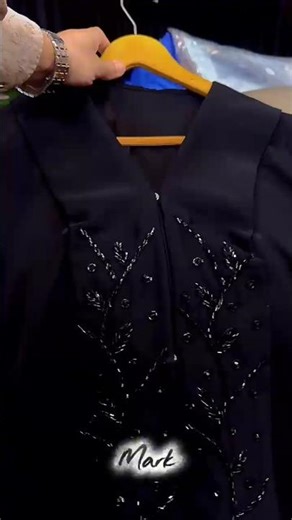 Imported Nida Fabric front open Modal burqa with black crystal handwork jardosi #ezzyhijab #shorts