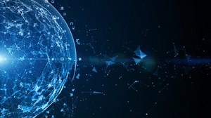 Technology Network Data Connection, Digital Data Network and Cyber Security, Futuristic Business Global Network Background Concept, 4K