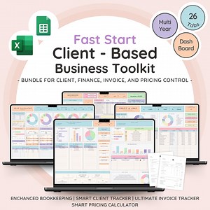 Fast Start Client-based Business Toolkit | Bookkeeping, Invoice, Pricing & Client Tracker Templates | Small Business Tools - Etsy
