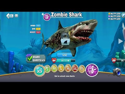 NEW TITAN ZOMBIE SHARK UNLOCKED AND GAMEPLAY - HUNGRY SHARK WORLD MOD APK 2026