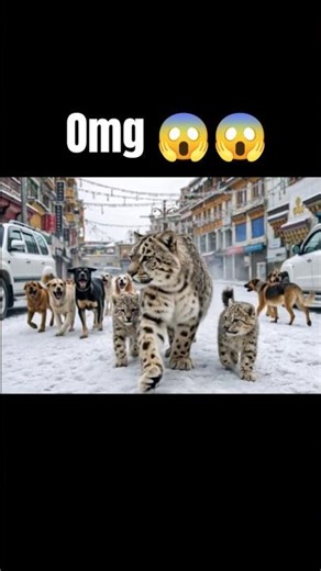 Snow Leopard vs Street Dogs 😱 | Rare moment 🐆🐆