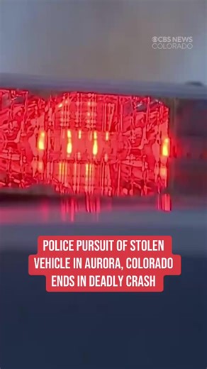 A police pursuit of a stolen vehicle in Aurora, Colorado on Monday ended in a deadly crash. The chase lasted less than a minute before the driver lost control and crashed into a pole near East Alameda Avenue and South Peoria Street. Two people inside the car were killed. No other injuries were reported. Police say there will be a routine internal review of this pursuit. | CBS Colorado