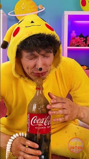 Pikachu challenges soda in funny situations! ⚡🤣