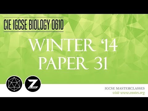 CIE IGCSE Biology 0610 | W14 P31 | Solved Past Paper