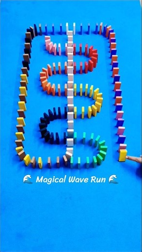 Magical Dominoes Wave Run 🌊✨ #shorts #dominoeffect #dominoesfalling
