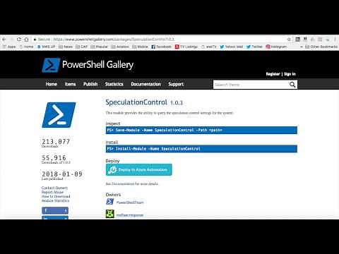 Install and Use Speculation Control PowerShell Module